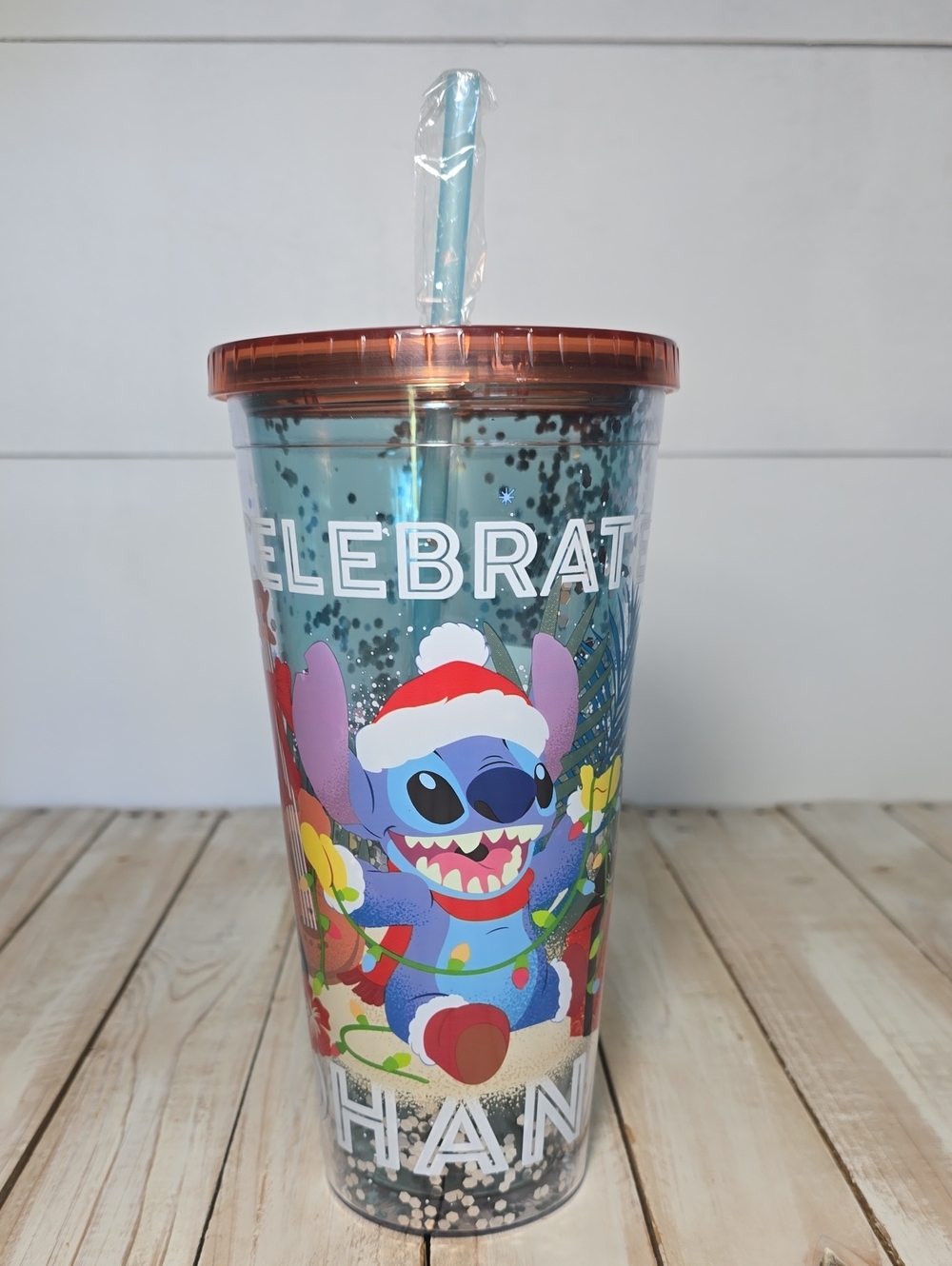 Disney Lilo & Stitch Christmas Celebration Confetti Tumbler Travel Cup 32oz